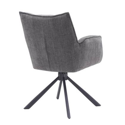 Giga Living - Eetkamerstoel Antraciet Stof - Select Marilla - Set van 2 Grijs