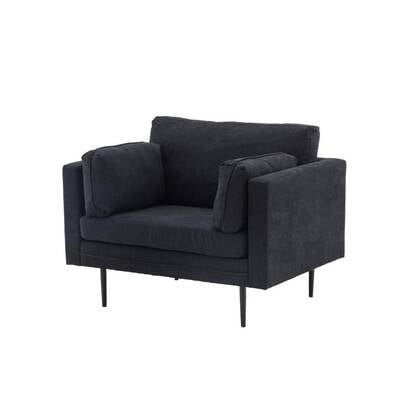 Svea - Kora fauteuil - linnen - Zwart