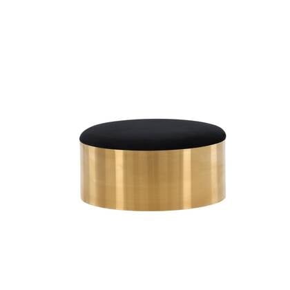 Svea - Finn poef - velvet - ø75 cm - Goud