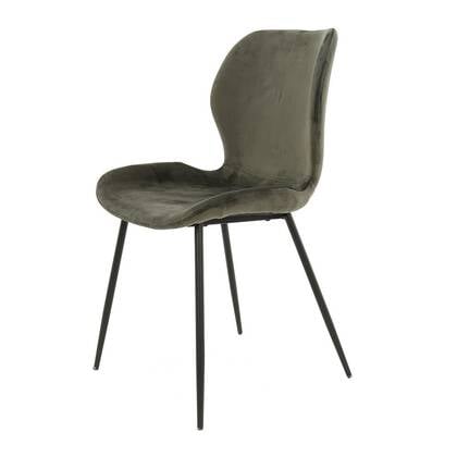 Giga Meubel - Eetkamerstoel Velvet Antraciet - Ronde - Set van 4 Grijs