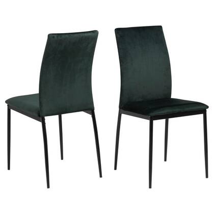 Giga Living - Eetkamerstoel - Donkergroen - Zithoogte 48,5cm - Grondal - Set van 4 Multicolor