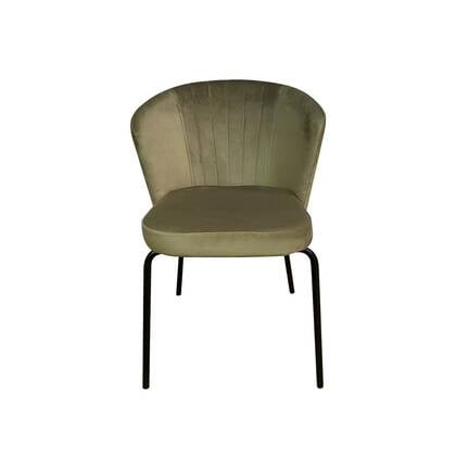Giga Meubel - Stoel Velvet Champagne - Metaal - 61.5x57.5x80cm - Mendy - Set van 2 Beige