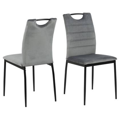 Giga Living - Eetkamerstoel - Donker - Stof - Zithoogte 46cm - Erosen - Set van 4 Grijs
