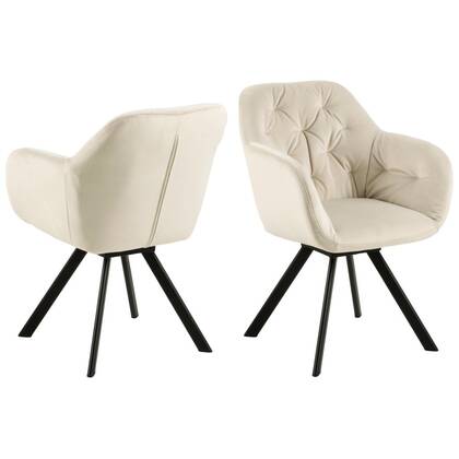 Giga Living - Eetkamerstoel - Zand - Stof - Zithoogte 47,5cm - Lida Taupe