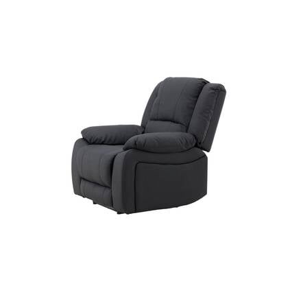 Svea - Zira verstelbare fauteuil - lederlook - Zwart
