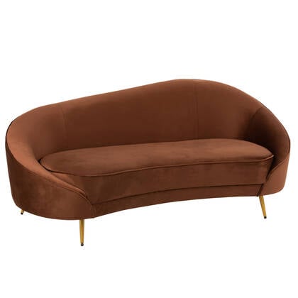 J-Line Sofa Elisabeth Textiel|Metaal Bruin