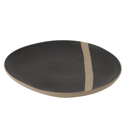 J-Line bord - keramiek - |taupe - large Zwart