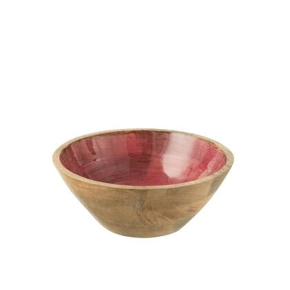 J-Line Kom Mango Hout Roze Large