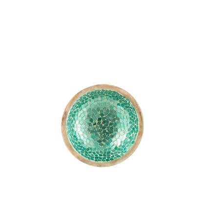 J-Line Kom Mozaiek Mango Hout Groen Small