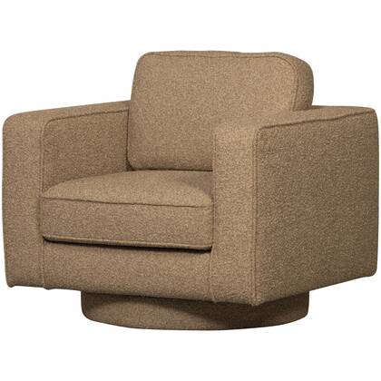 vtwonen Lazy Draaifauteuil- Bouclé - Bruin Beige
