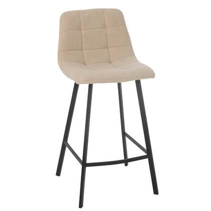 J-Line barstoel kent - metaal|polyester - wit Bruin