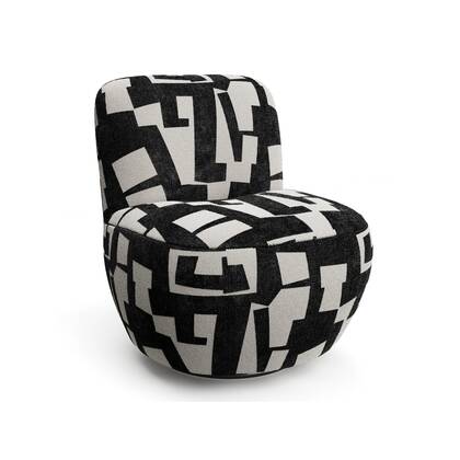 Draaifauteuil in structuurstof met donker patroon Antraciet