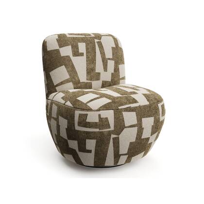 Draaifauteuil in structuurkaki stof Groen