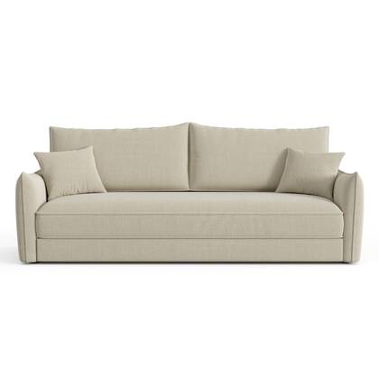 3-zits slaapbank in geweven stof 213cm Beige