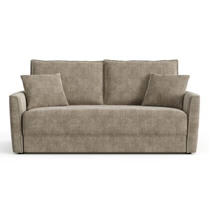 3-zits slaapbank in soft touch geweven stof in 180cm Taupe