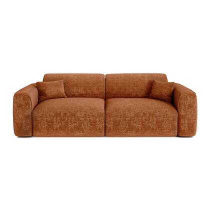 4-zits slaapbank in terracotta reliëffluweel Bruin