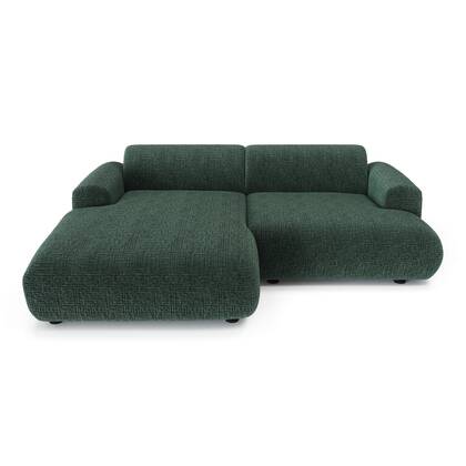 5-zits hoekbank links in fluweel met smaragd patroon 266cm Groen