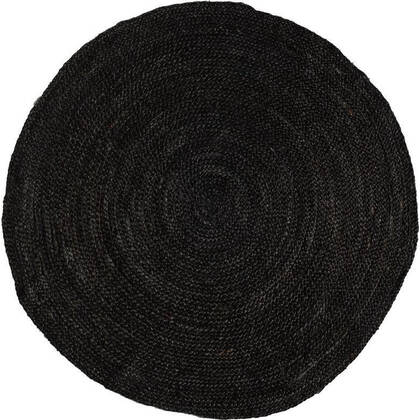 Mrcarpet Rond jute vloerkleed Zwart|Antraciet 200cm
