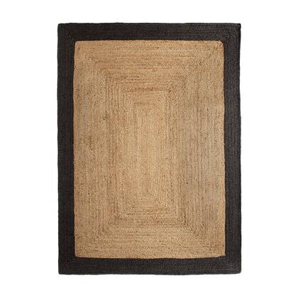 Mrcarpet Jute vloerkleed rechthoek naturel|antraciet 140 x 200cm Bruin