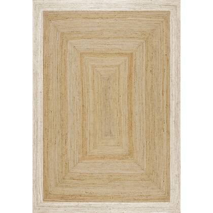 Mrcarpet Jute vloerkleed Rechthoek naturel|wit 140x200cm Bruin