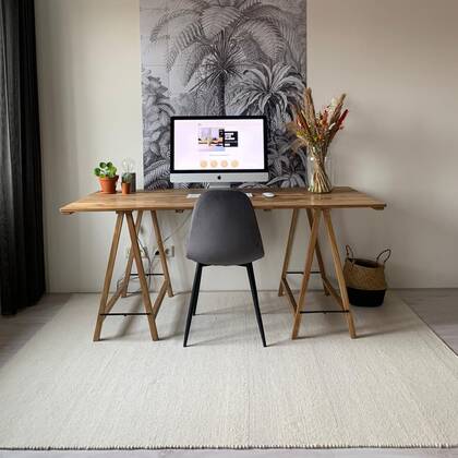 Mrcarpet Wollen Vloerkleed Ivoor|wit 160 x 230cm