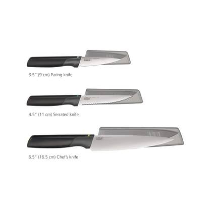 Joseph Joseph Duo Opal - Messen met Steun Set van 3 Stuks Zwart
