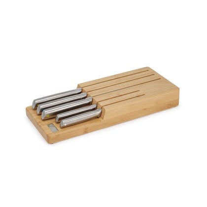 Joseph Joseph - Elevate Steel Messen met Houder voor Lade Bamboe 5-Delig Bruin