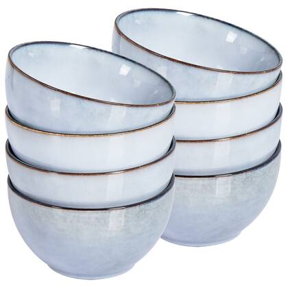 Beliani - JUNIPER - Kom set van 8 - Licht - Steengoed Blauw
