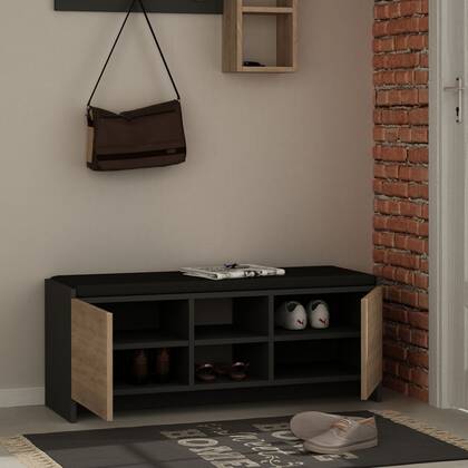 Giga Meubel - Schoenenkast Antraciet|Eiken - 110x37x43cm - Zulla Grijs