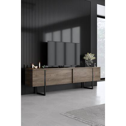 Giga Meubel - Woonkamermeubelset Walnoot|Zwart - Set van 3 - Luxe Bruin