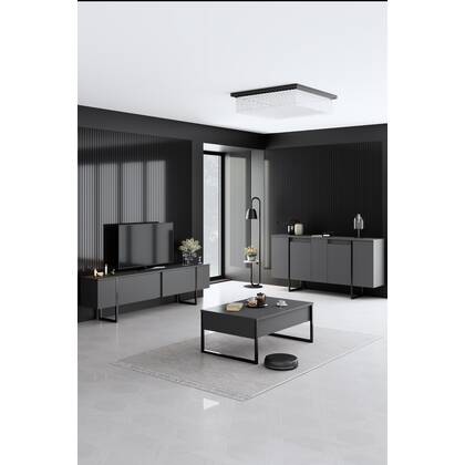 Giga Meubel - Dressoir Antraciet|Zwart - 160x35x80cm - Luxe Grijs