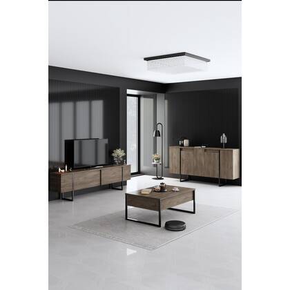 Giga Meubel - Dressoir Walnoot|Zwart - 160x35x80cm - Luxe Bruin
