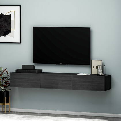 Giga Meubel - Tv-meubel Zwart Hout - 180x31x26cm - Terra