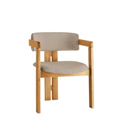 Giga Meubel - Eetkamerstoel Naturel - Taupe|Linnen - Cozy Beige