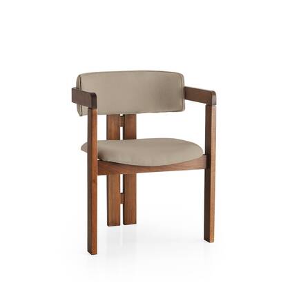 Giga Meubel - Eetkamerstoel Walnoot - Taupe|Linnen - Cozy Beige