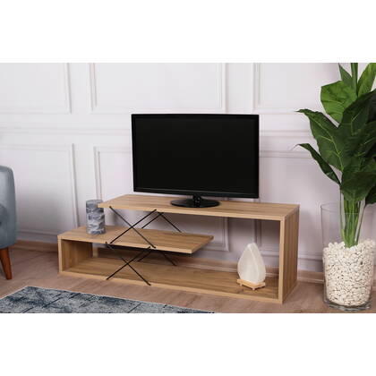 Giga Meubel - Tv-meubel Naturel Hout - 120x30x40cm - Zigzag Bruin