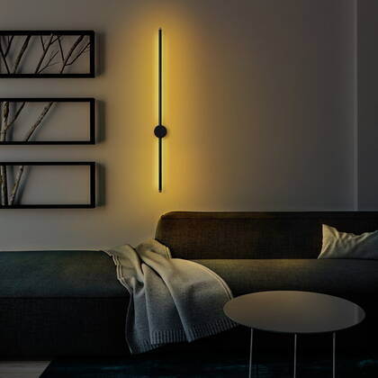 Giga Meubel - Wandlamp Zwart Metaal - 91x7x10cm - Sword