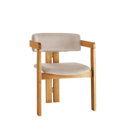Giga Meubel - Eetkamerstoel Naturel - Beige|Velvet - Cozy