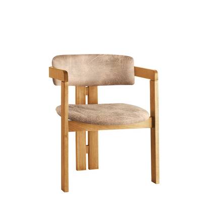 Giga Meubel - Eetkamerstoel Naturel - Taupe|Stof - Cozy Beige