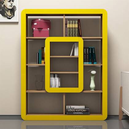 Giga Meubel - Boekenkast Geel Hout - 108,4x22x140cm - Orkide