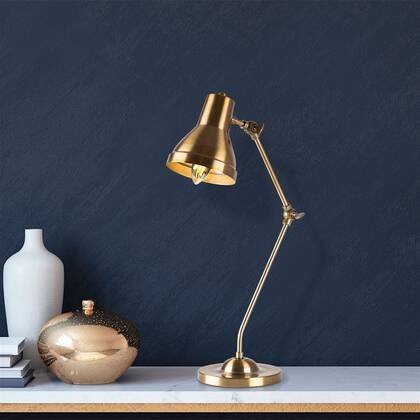 Giga Meubel - Bureaulamp Goud Metaal - 1-Lichts - 16x27x55cm - Mixed