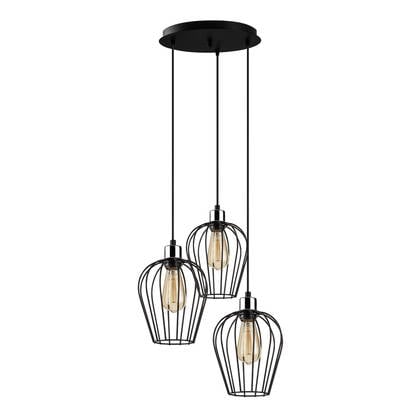 Giga Meubel - Hanglamp Zwart Metaal - 3-Lichts - 41x41x115cm - Tel Petal