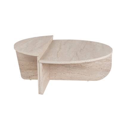 Giga Meubel - Salontafel Travertin Melamine - 90x90x35cm - Orion Beige
