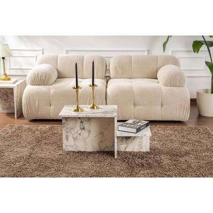 Giga Meubel - Salontafel Wit Hout - 80x40x40cm - Harmony