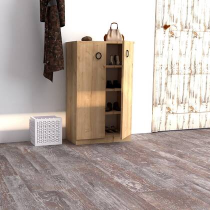 Giga Meubel - Schoenenkast Naturel Hout - 60x32x90cm - Defne Bruin