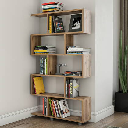 Giga Meubel - Boekenkast Naturel Hout - 90x20x156cm - Elif Bruin