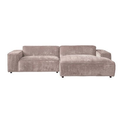 by fonQ Chunky Hoekbank met Chaise Longue Rechts - Rib - Taupe Bruin, Taupe