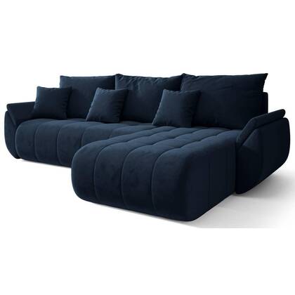NADUVI Collection Hoekslaapbank Artesia rechts velvet Blauw