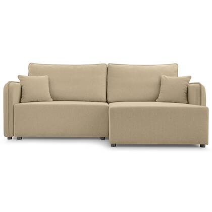 NADUVI Collection Hoekslaapbank Juni recht met opbergvak Beige