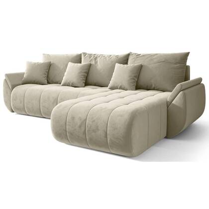 NADUVI Collection Hoekslaapbank Artesia rechts velvet Wit